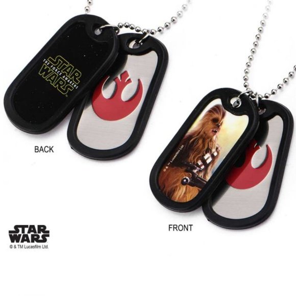 Disney Other - Star Wars Episode 7 Rebel Chewbacca Rubber Silencer Double Dog Tag Penda…